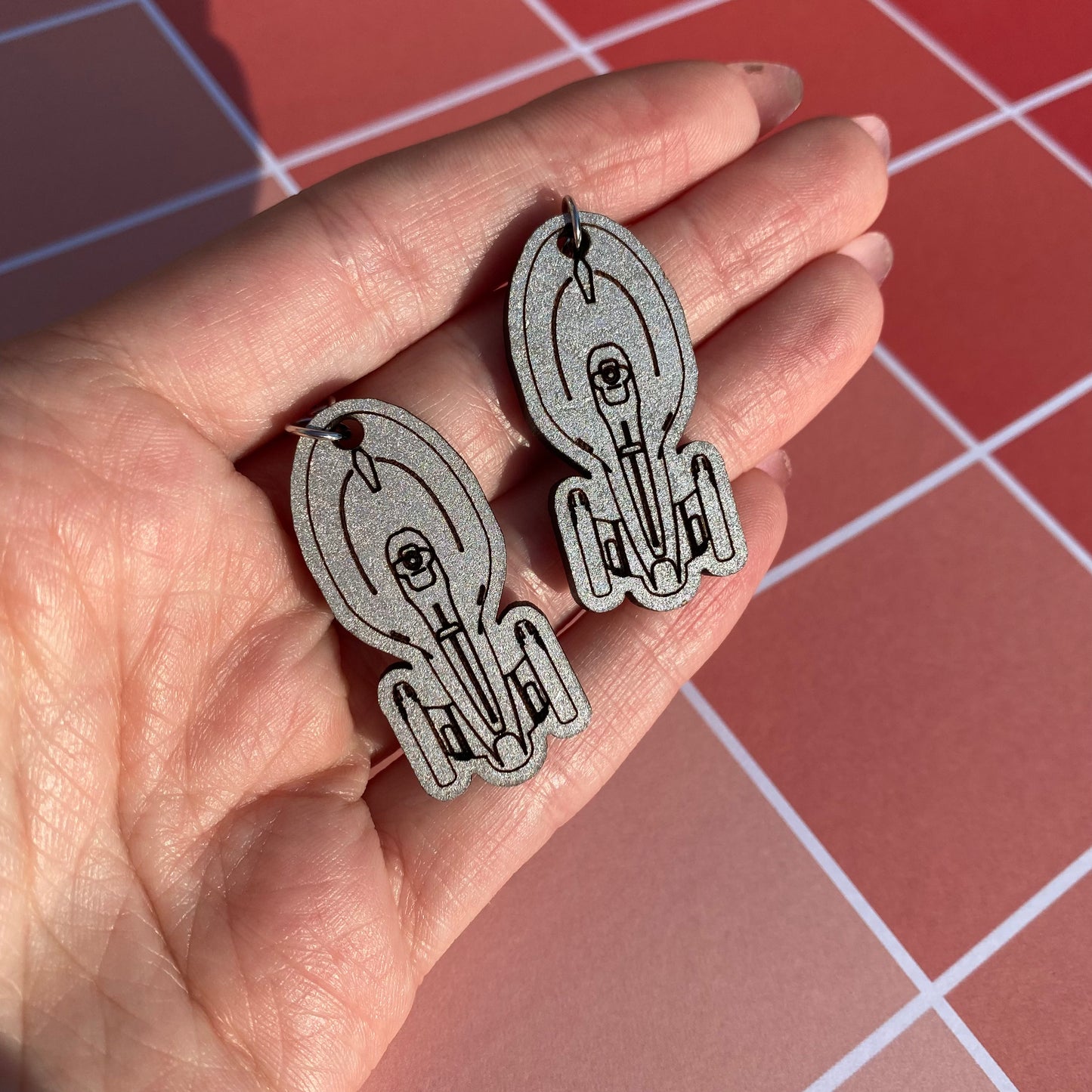 Trek Ships Wood Earrings