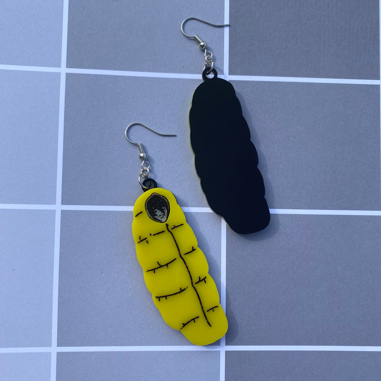Grumpy Sleeping Bag Acrylic Earrings