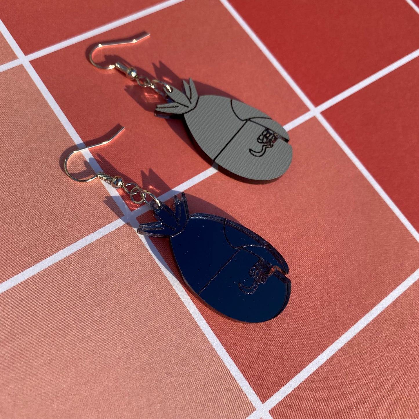 CSM Bomb Devil Black Mirror Acrylic Earrings