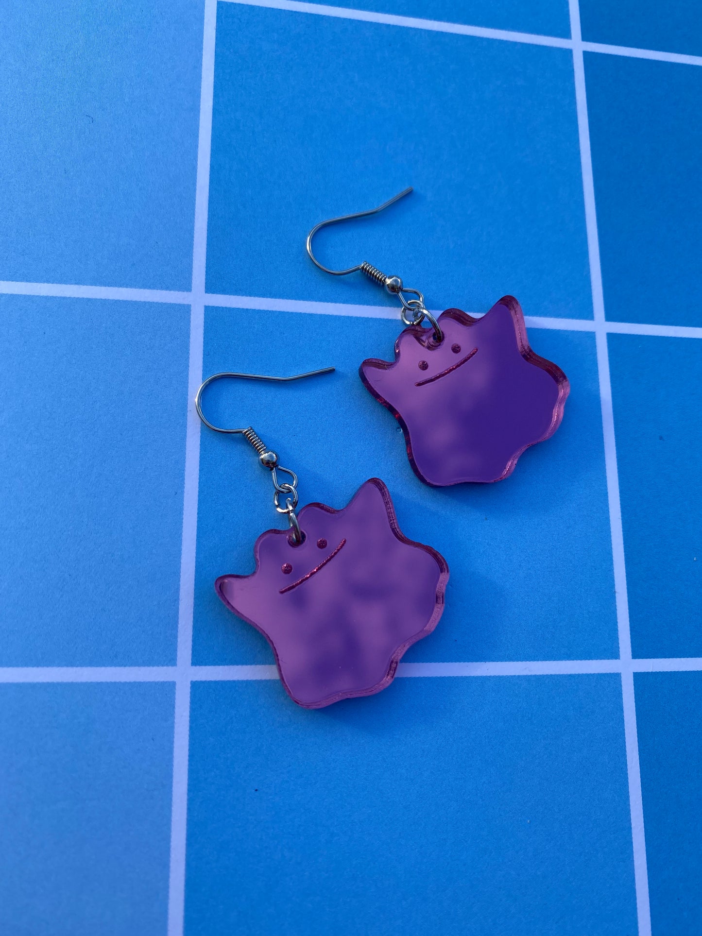 Ditto Pink Mirror Acrylic Earrings