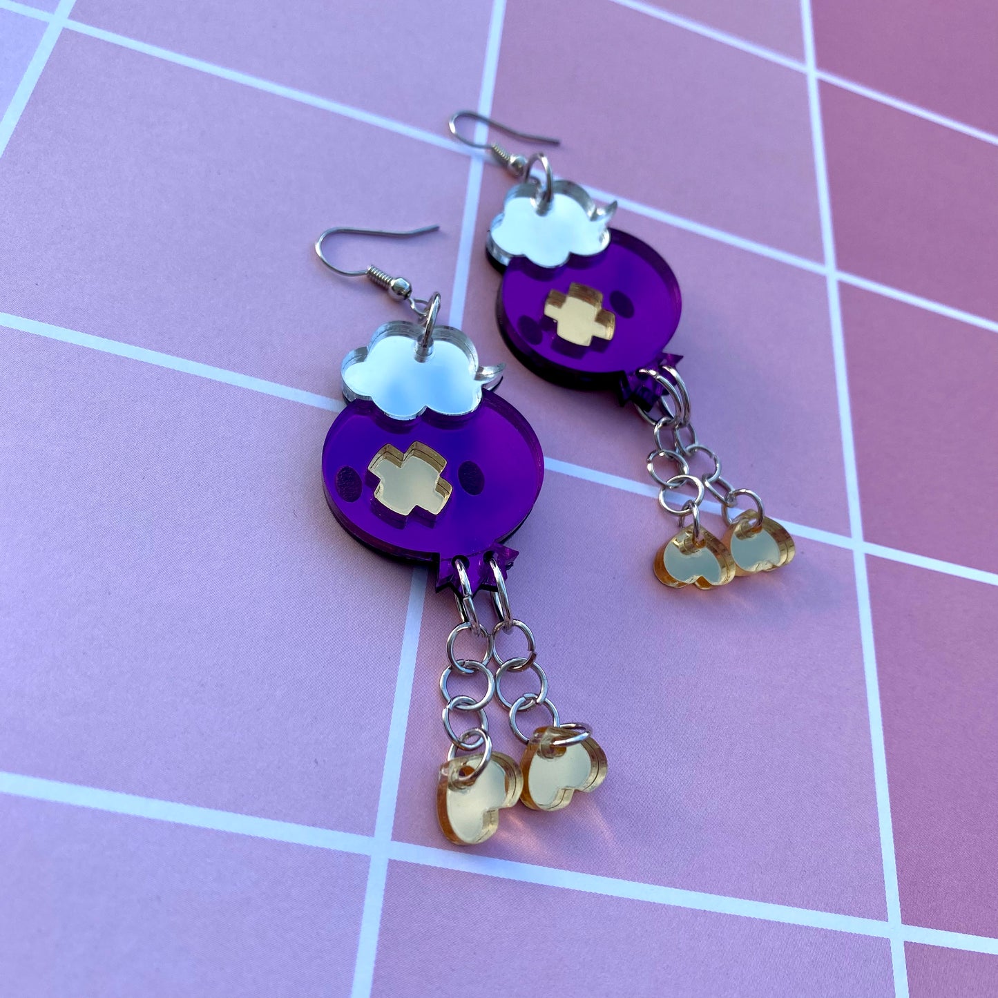 Drifloon Dangle Mirrored Acrylic Earrings