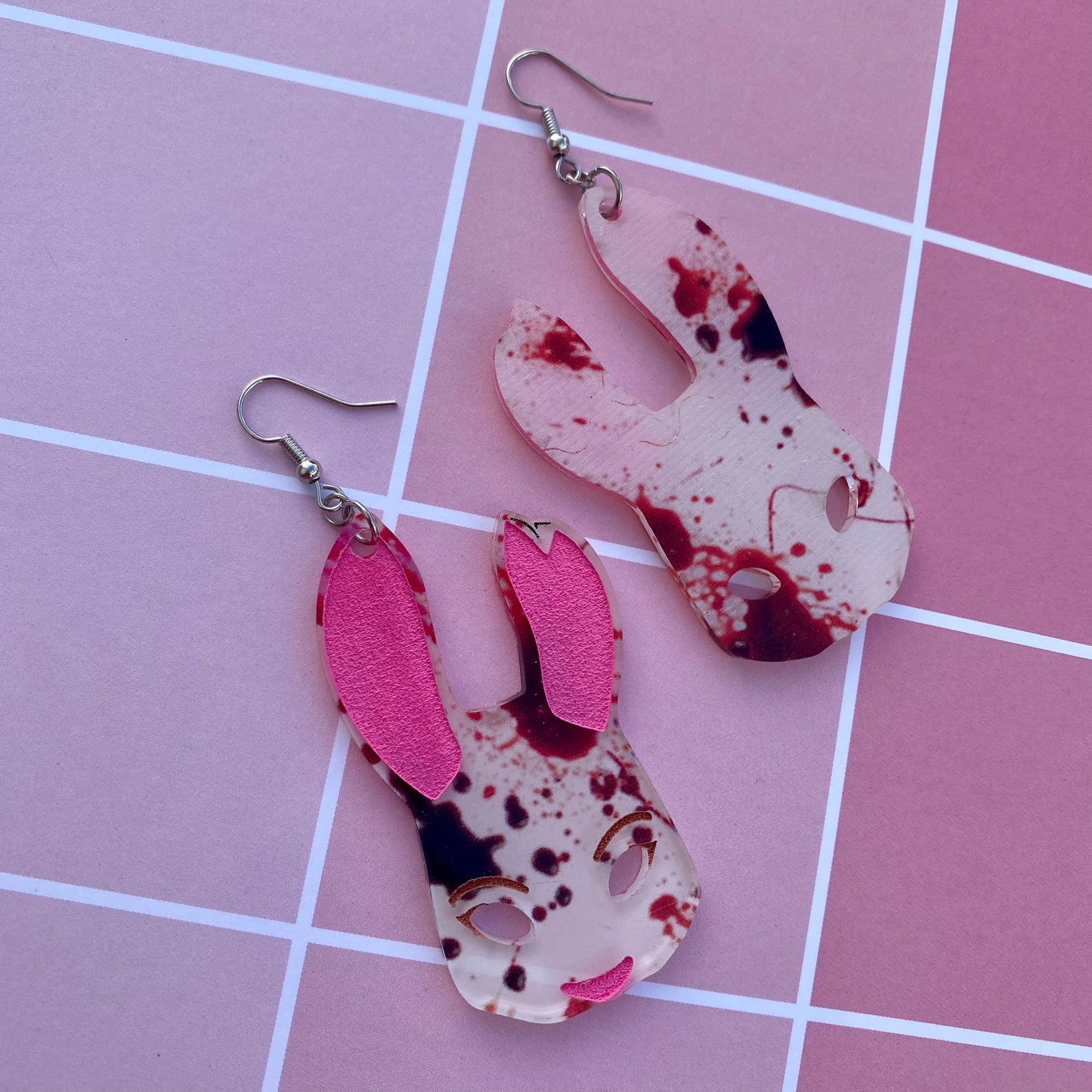 Bloody Huntress Mask Acrylic Earrings