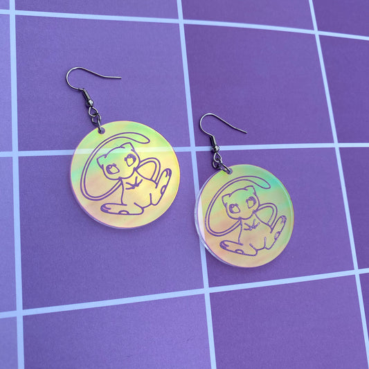 Mew in Iridescent Bubble Acrylic Earrings
