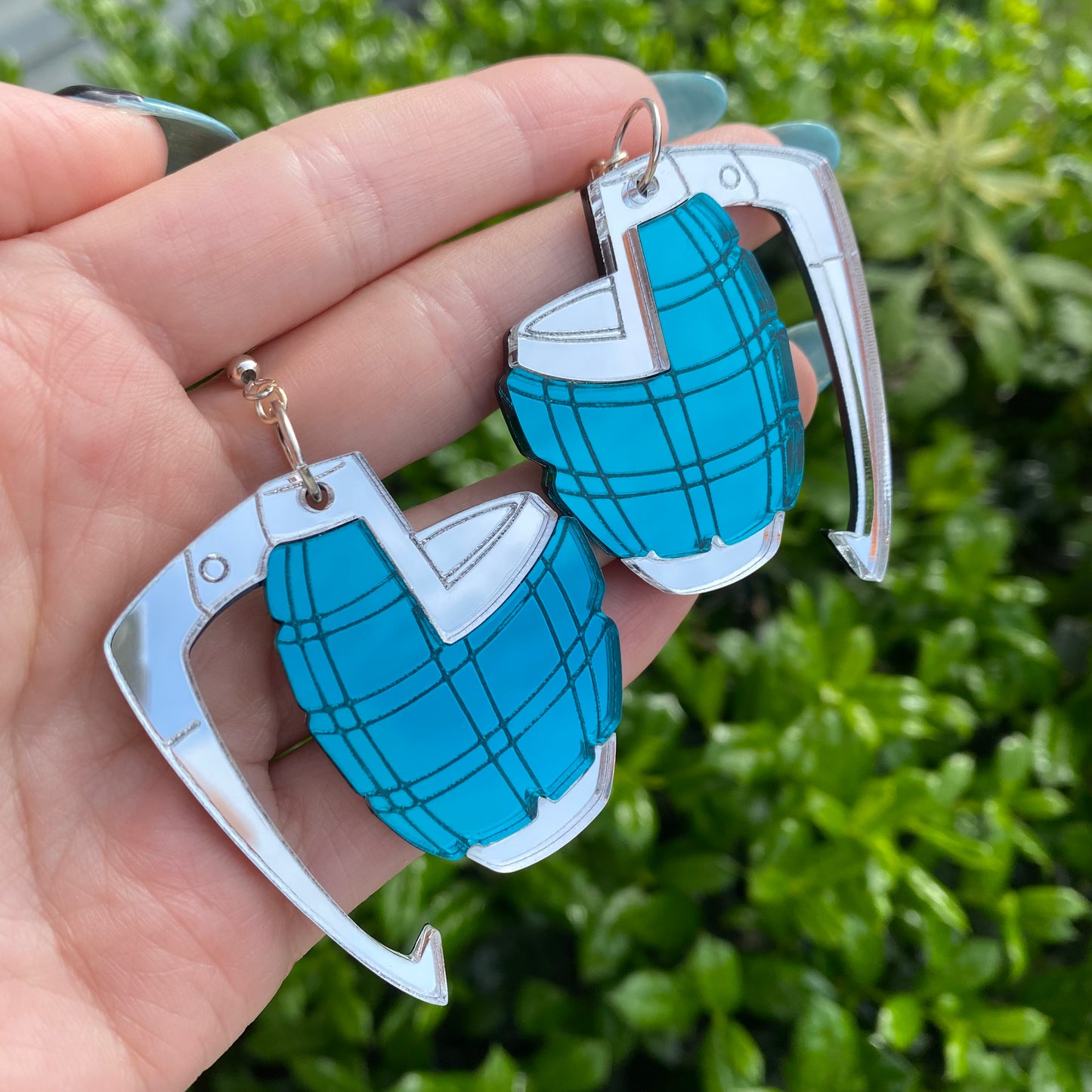 Grenade Gauntlets Large Acrylic Earrings