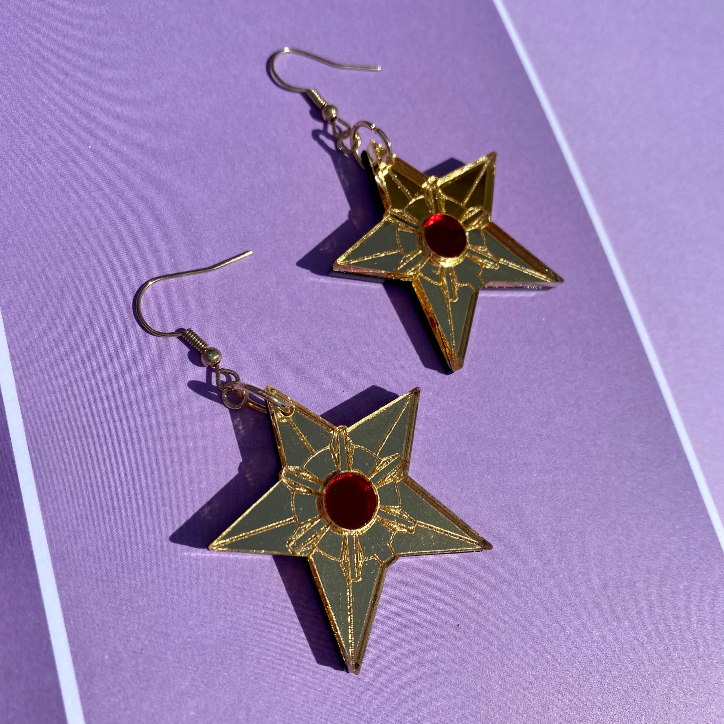 Staryu Gold Mirror Acrylic Earrings