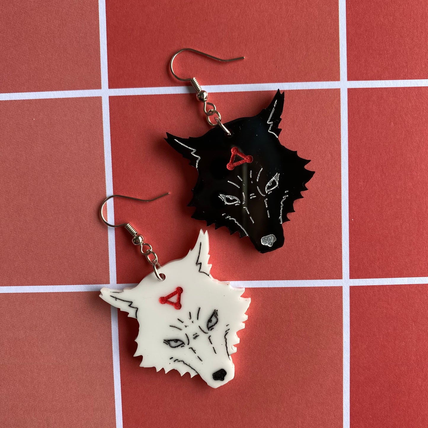 Demon Dogs Acrylic Earrings