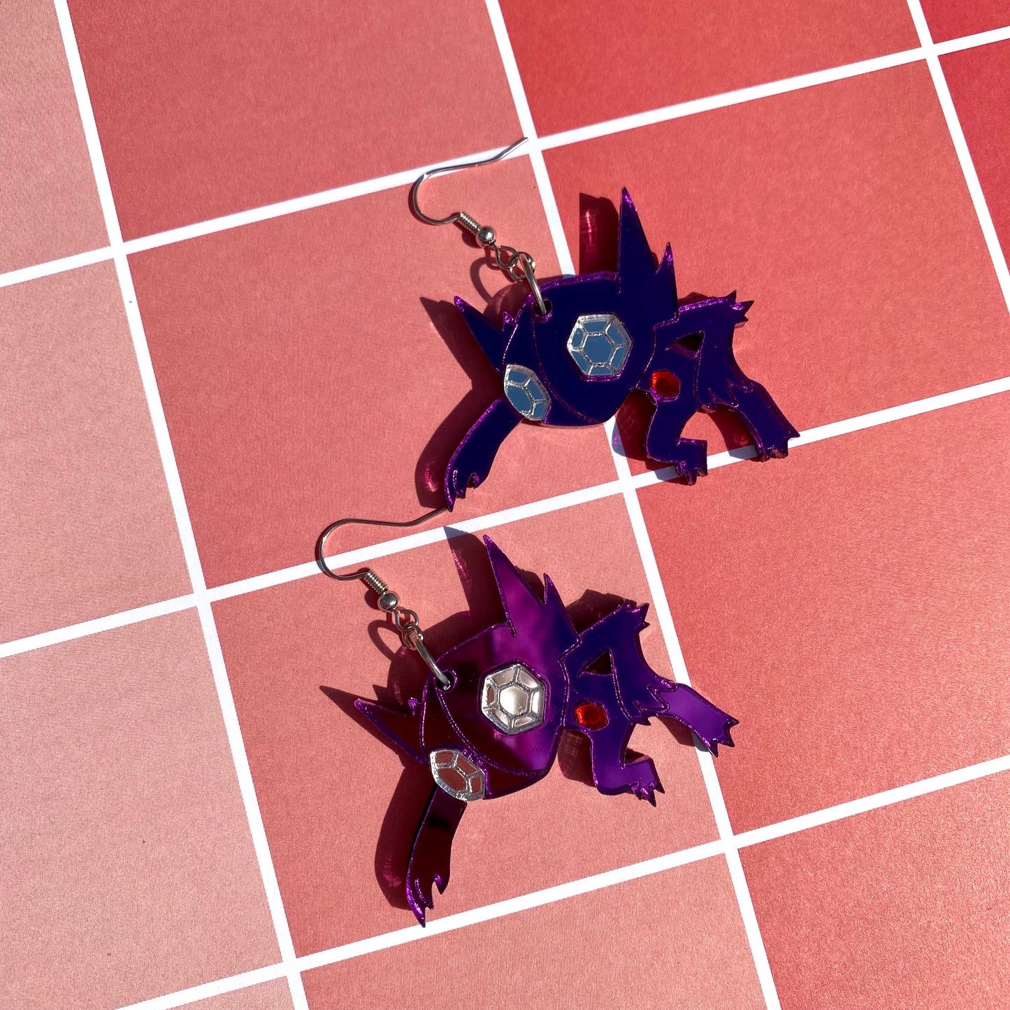 Sableye Mirrored Acrylic Earrings