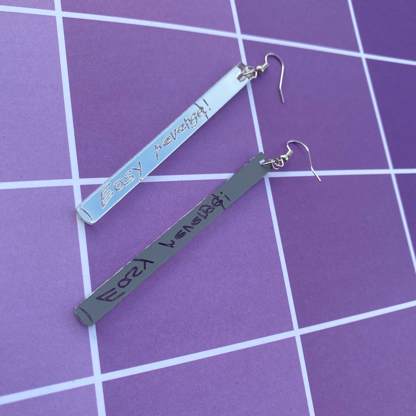 Easy Revenge Chainsaw Man Mirrored Acrylic Earrings