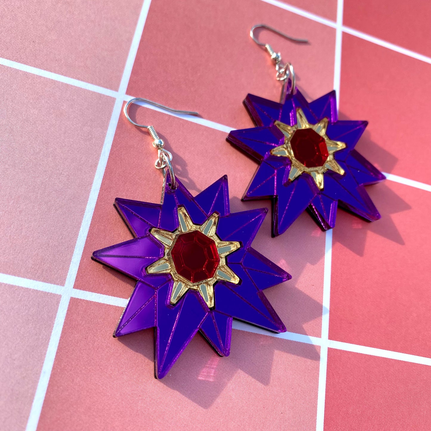 Starmie Mirrored Acrylic Earrings