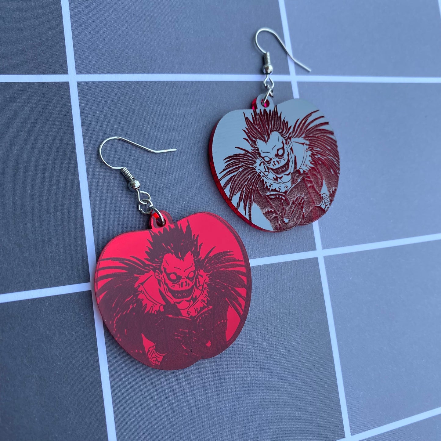 Red Apple Last Scene Mirrored Acrylic Earrings