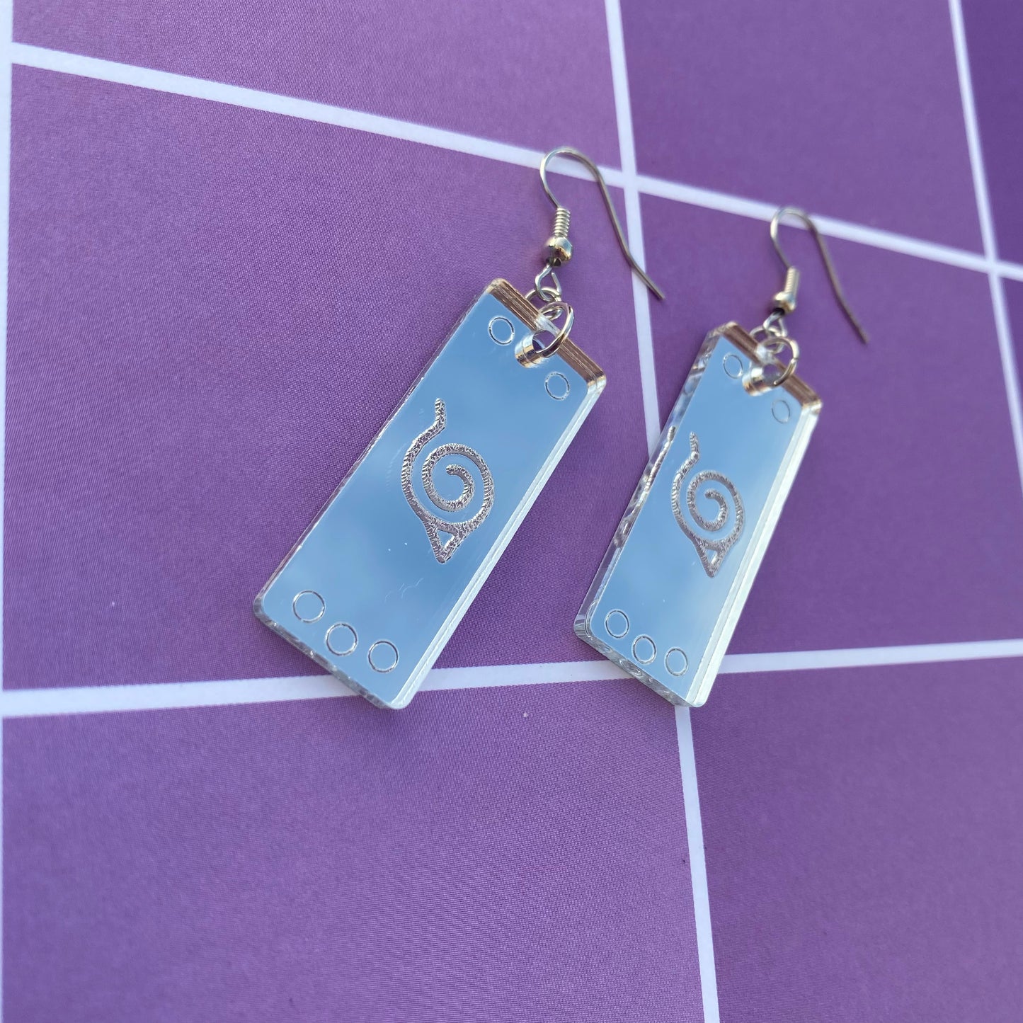 Konoha Headband Mirror Acrylic Earrings