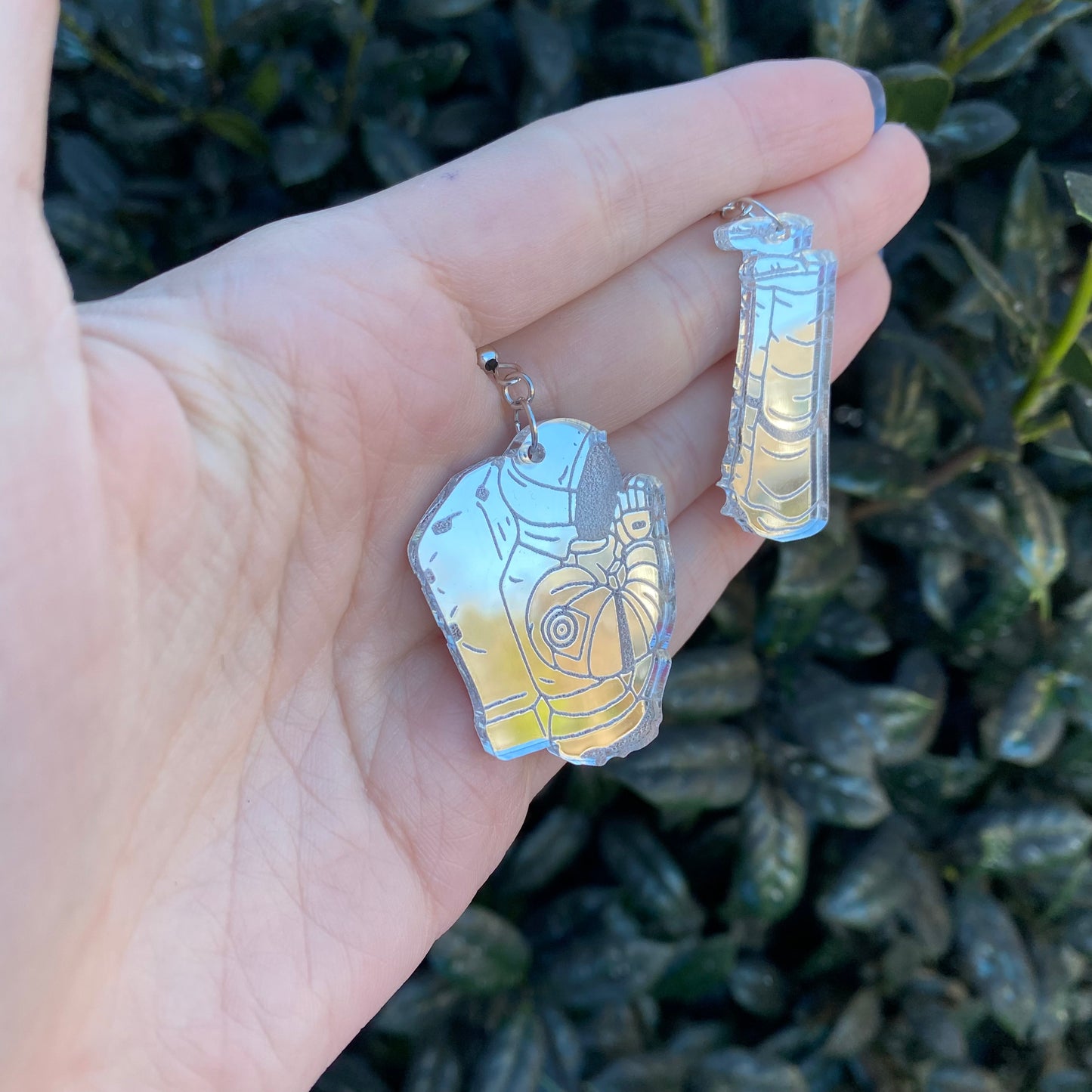 Darkness Devil Victims Silver Acrylic Earrings