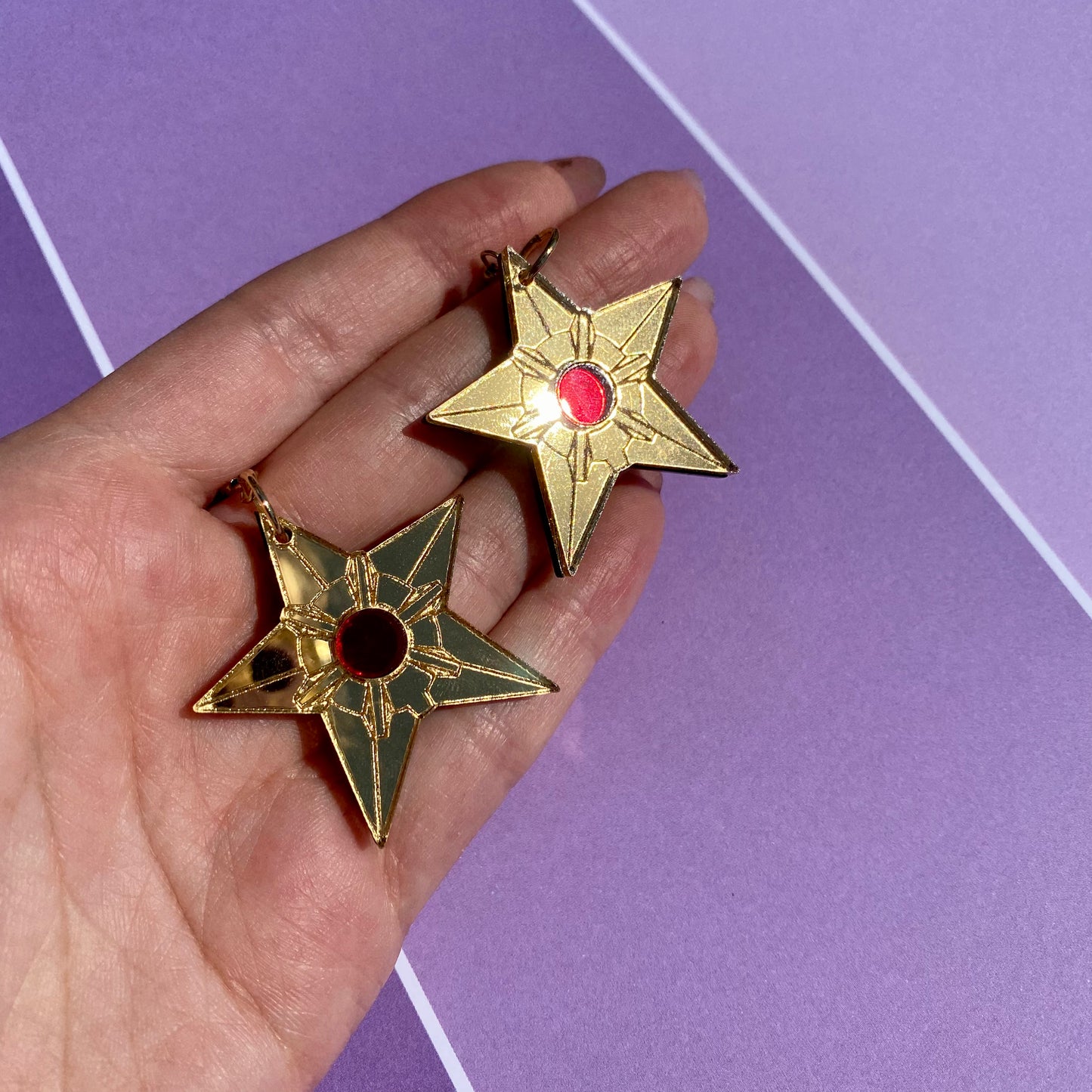 Staryu Gold Mirror Acrylic Earrings
