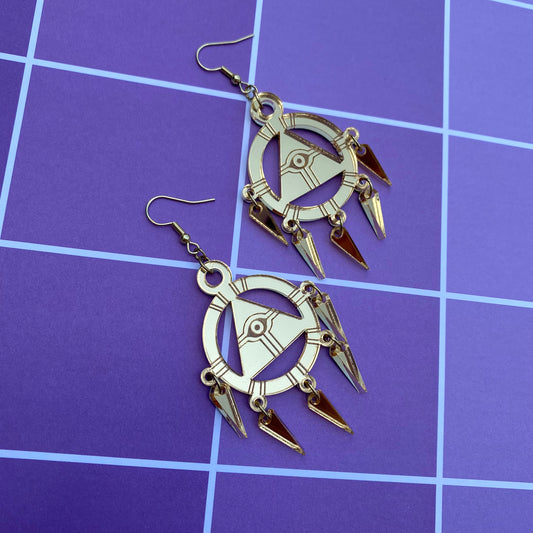 Millennium Ring Gold Mirror Acrylic Earrings