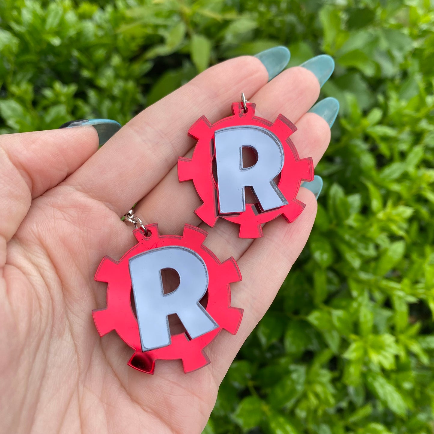 Red Riot Mirror Acrylic Earrings