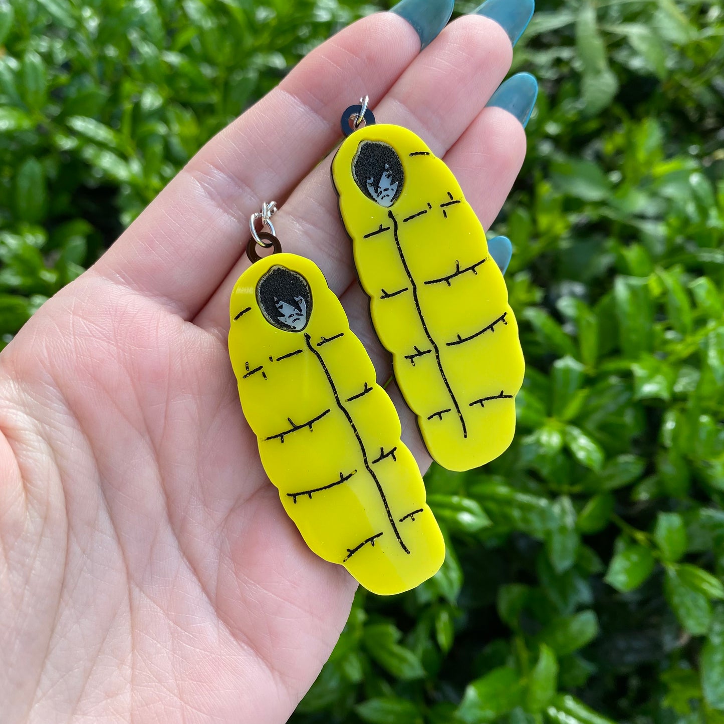 Grumpy Sleeping Bag Acrylic Earrings