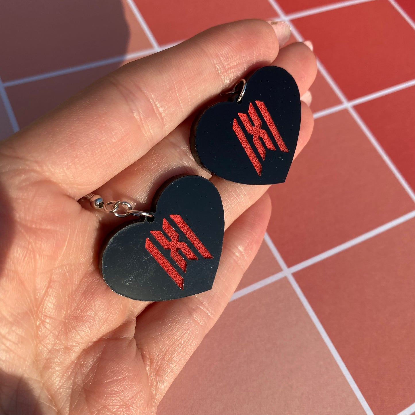 Monsta X Heart Small Acrylic Earrings
