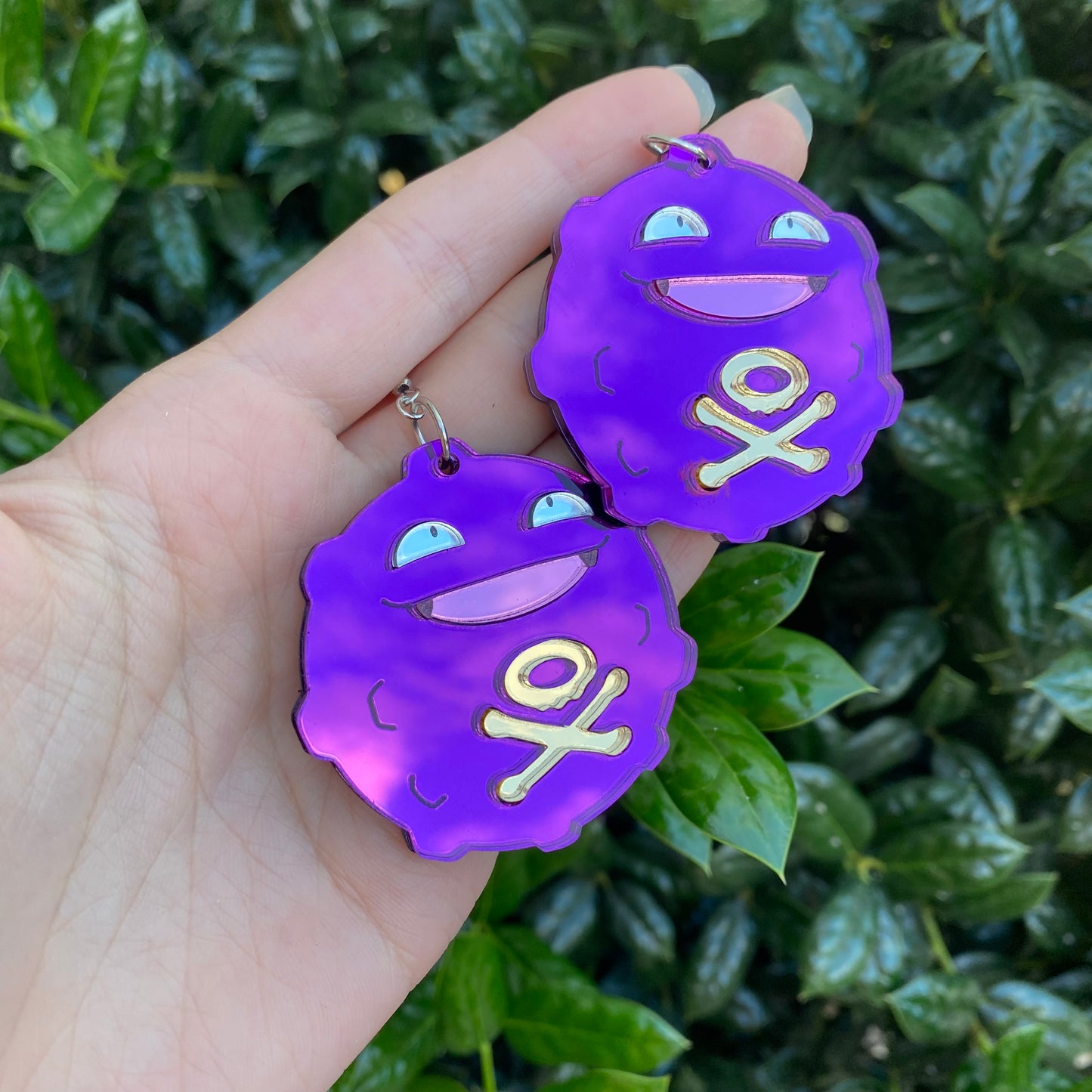 Koffing Mirrored Large Acrylic Earrings