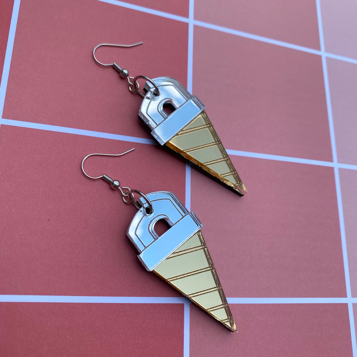 Core Drill Mirror Acrylic Earrings