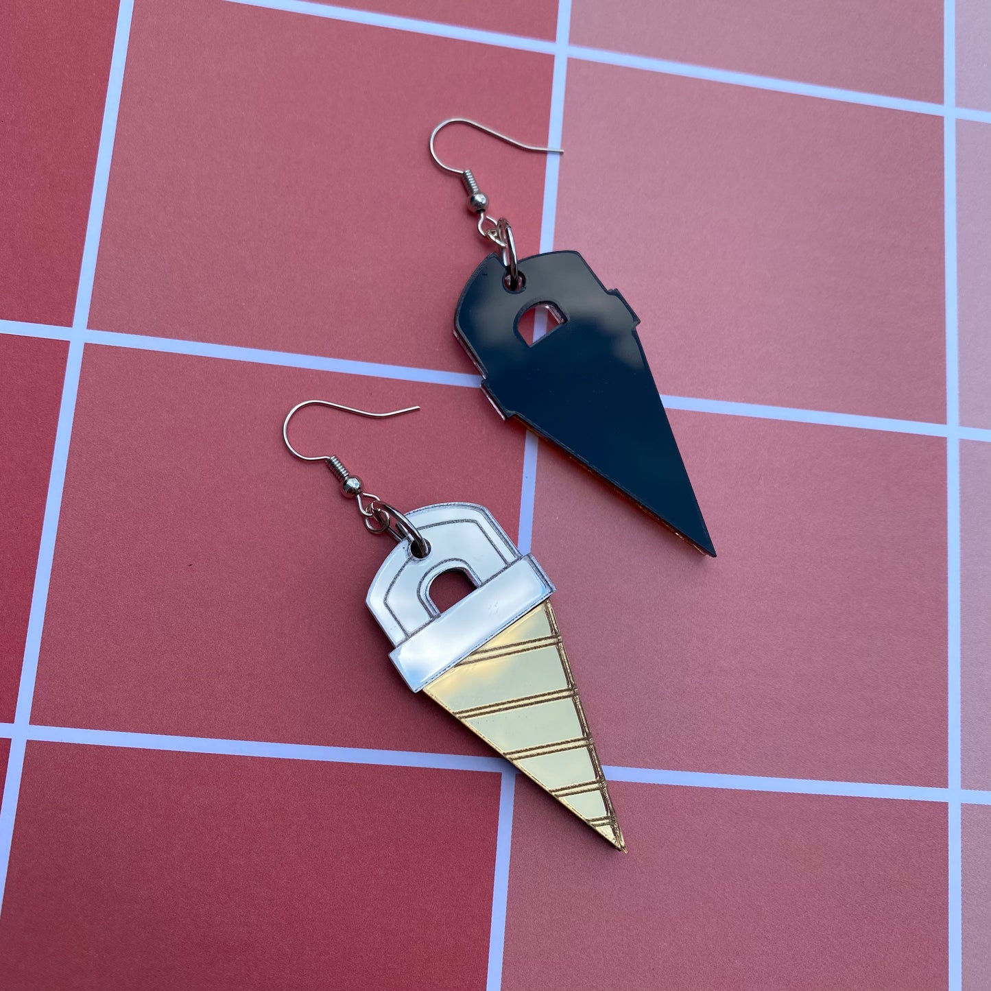 Core Drill Mirror Acrylic Earrings