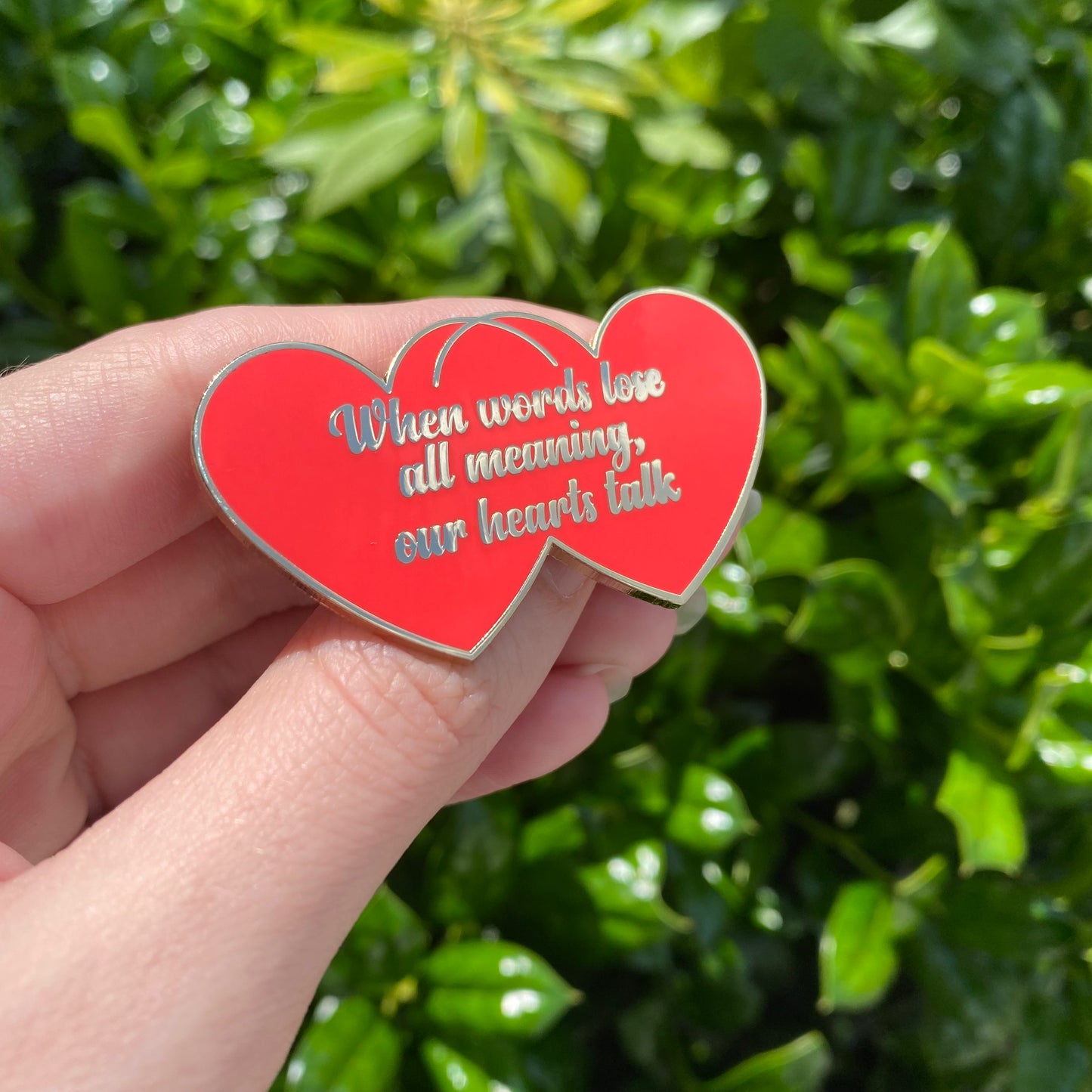 When words lose all meaning … Double Hearts Hard Enamel Pin