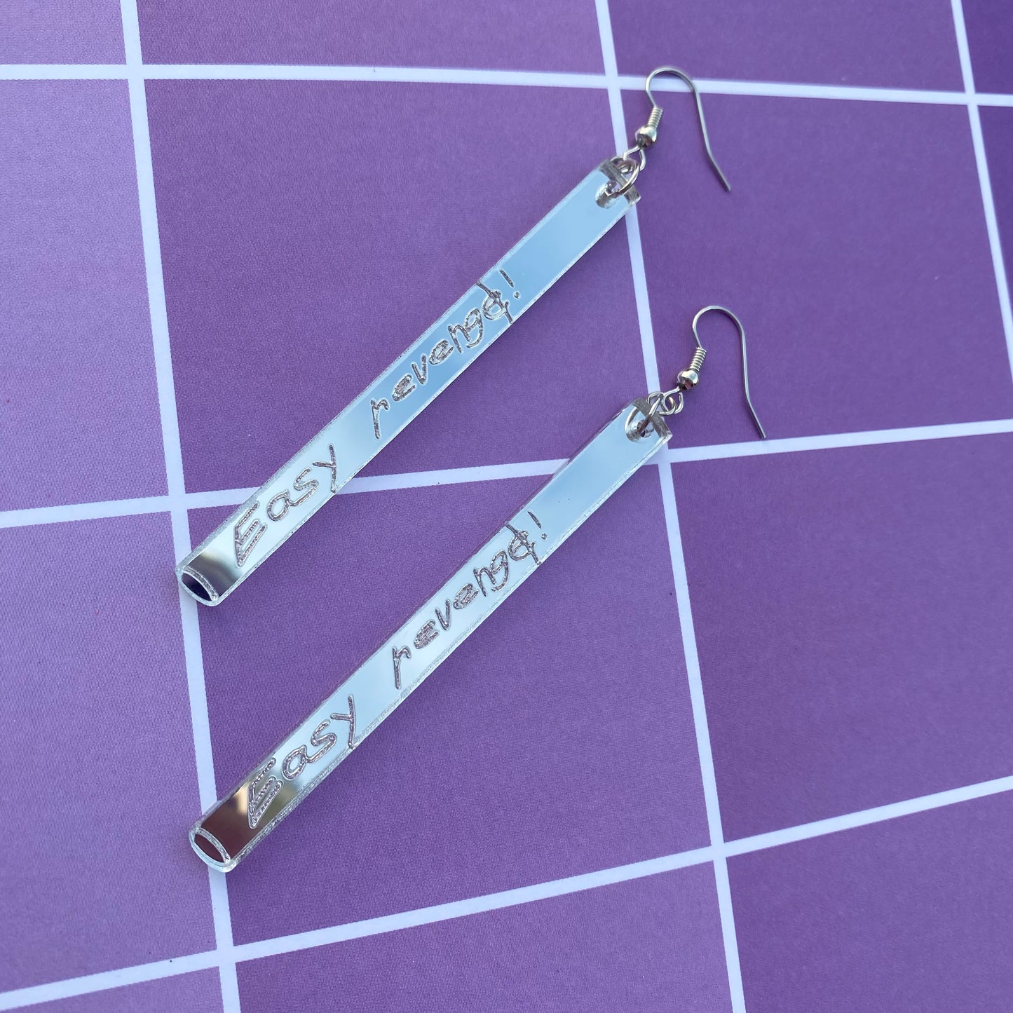 Easy Revenge Chainsaw Man Mirrored Acrylic Earrings