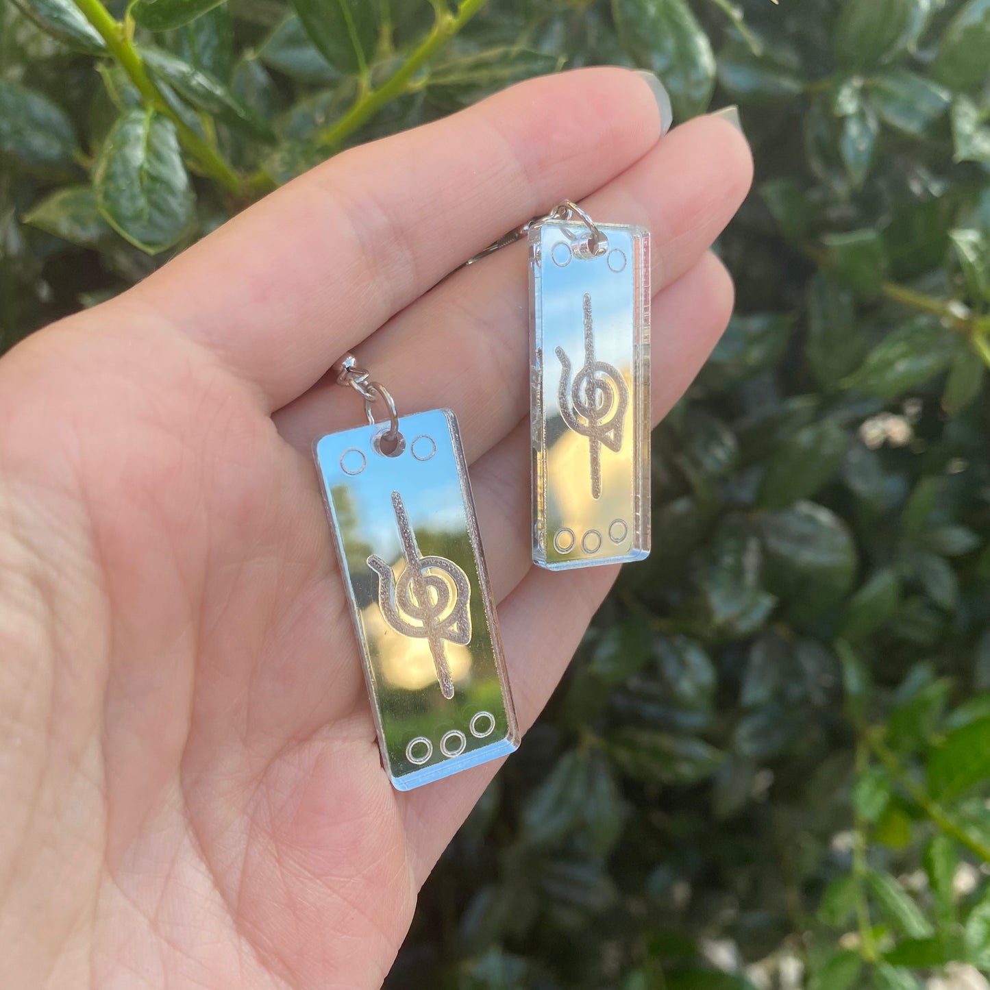 Slashed Konoha Mirror Acrylic Earrings