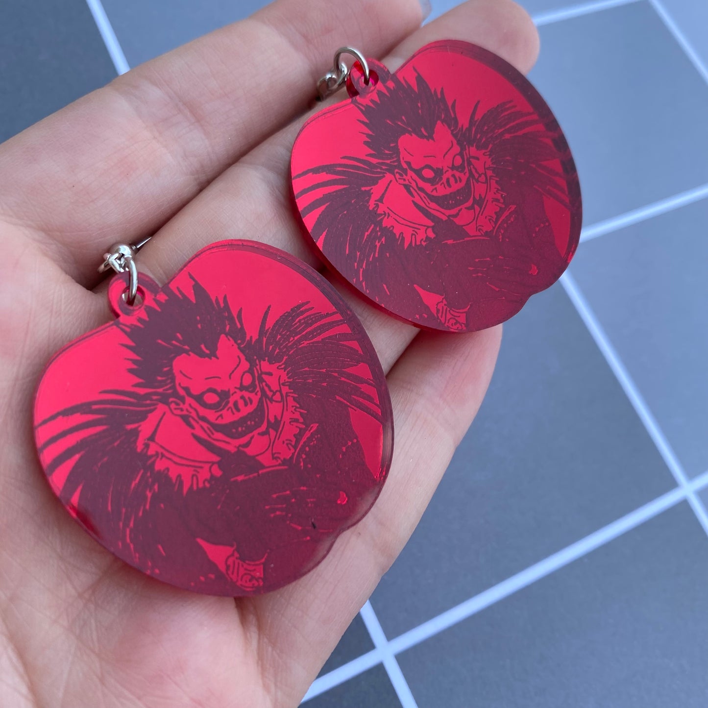 Red Apple Last Scene Mirrored Acrylic Earrings