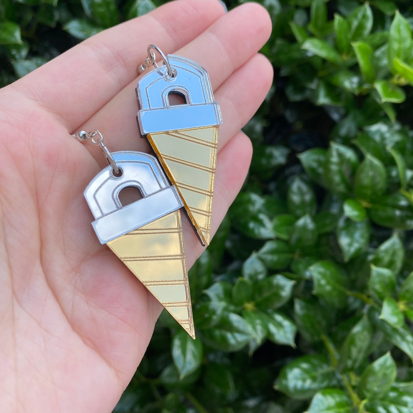 Core Drill Mirror Acrylic Earrings