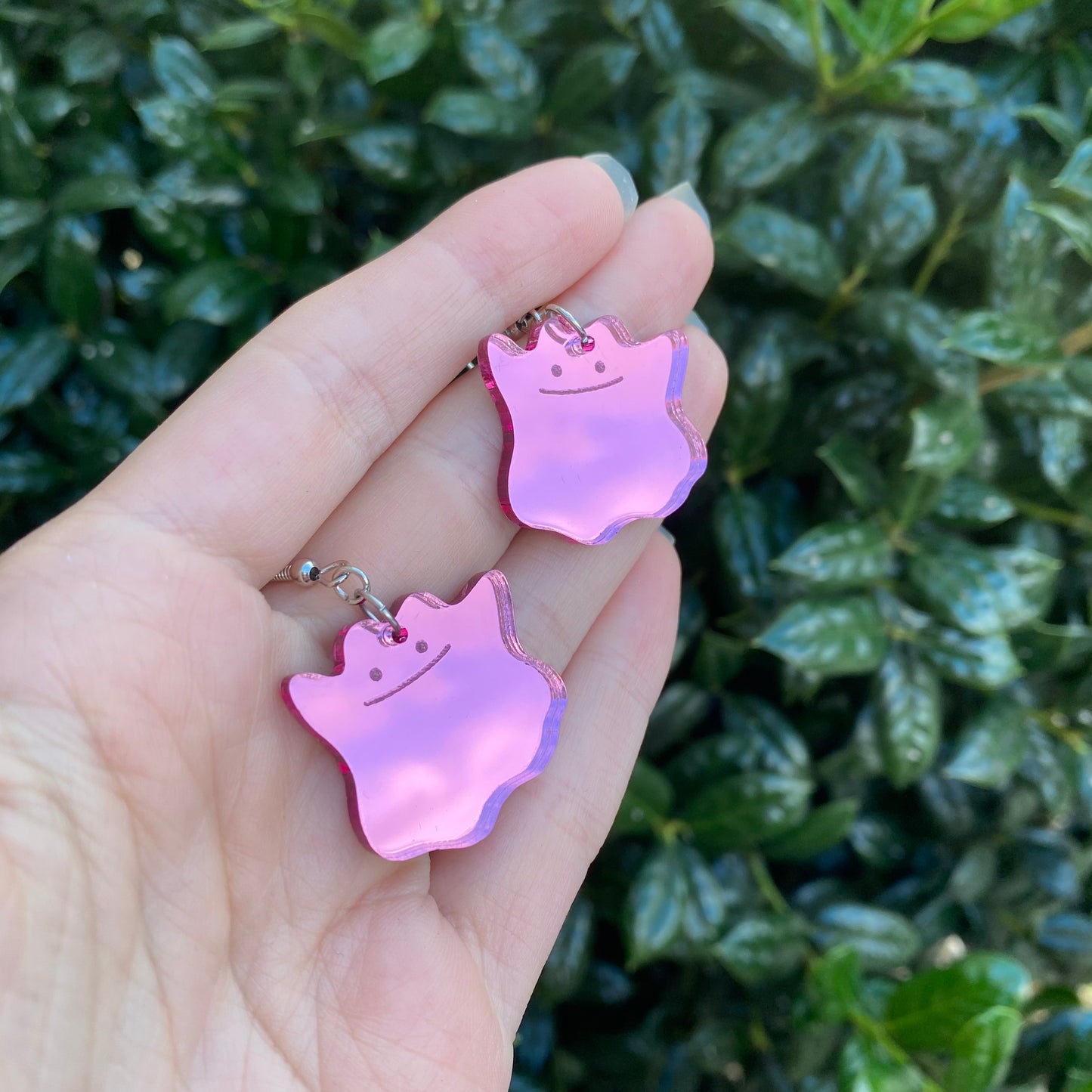 Ditto Pink Mirror Acrylic Earrings