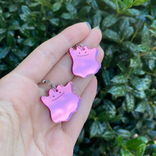 Ditto Pink Mirror Acrylic Earrings