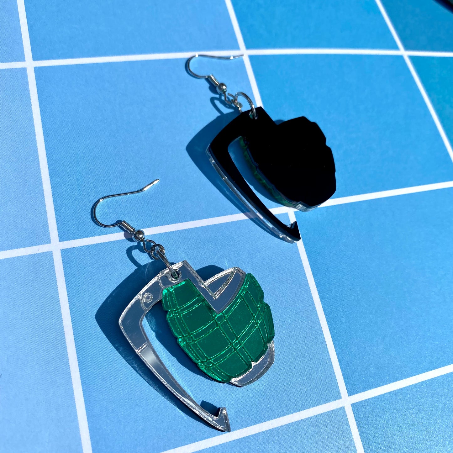 Grenade Gauntlets Small Acrylic Earrings