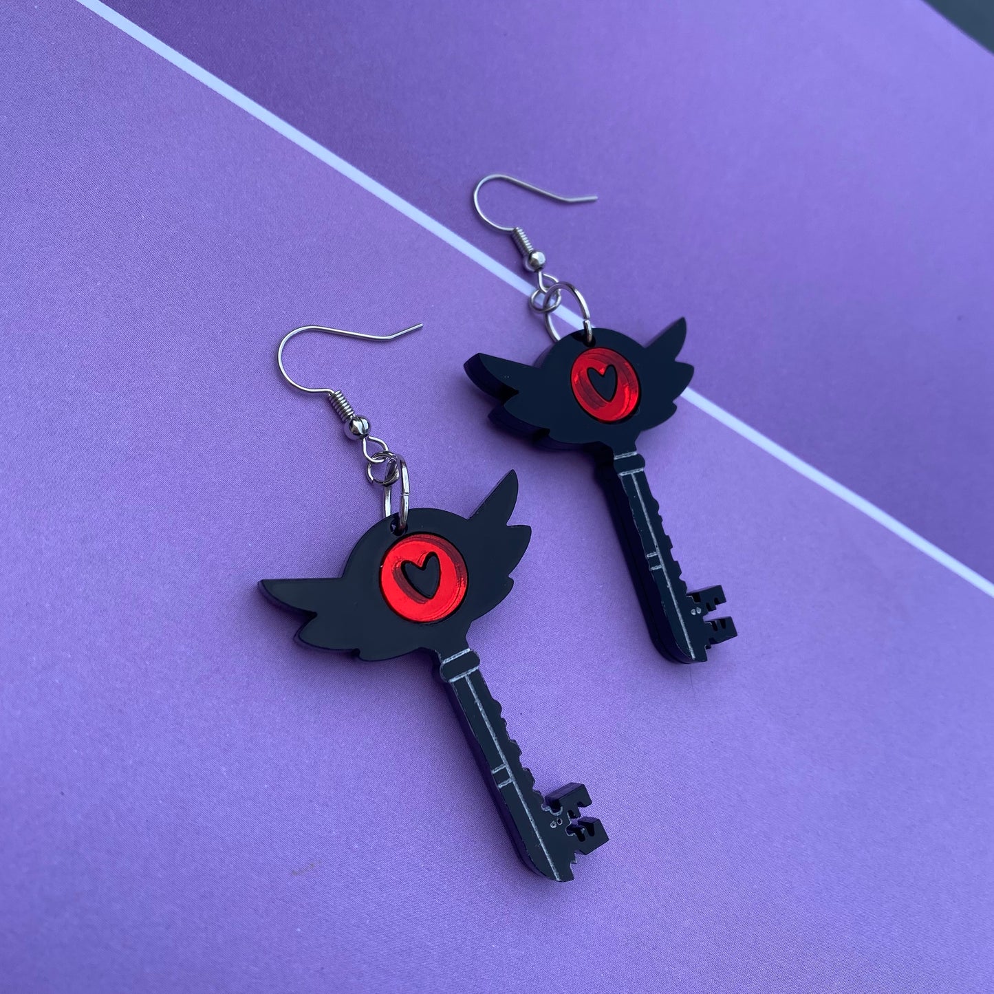 Hazbin Hotel Key Acrylic Earrings