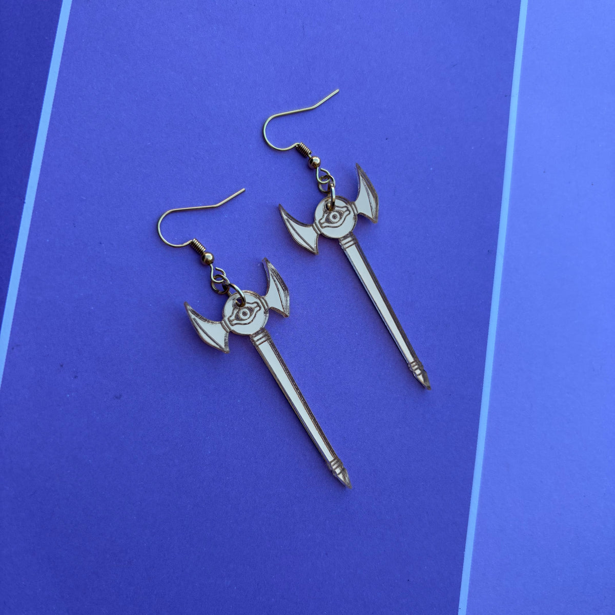 Millennium Rod Gold Acrylic Earrings