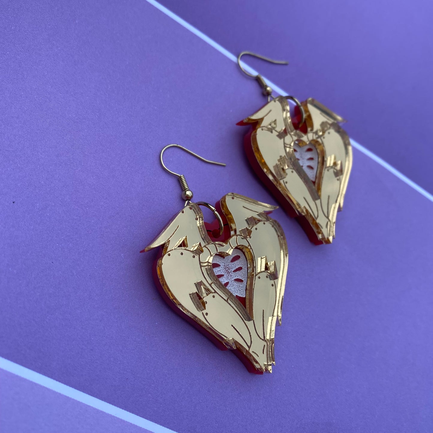 Hazbin Winged Shield Acrylic Earrings