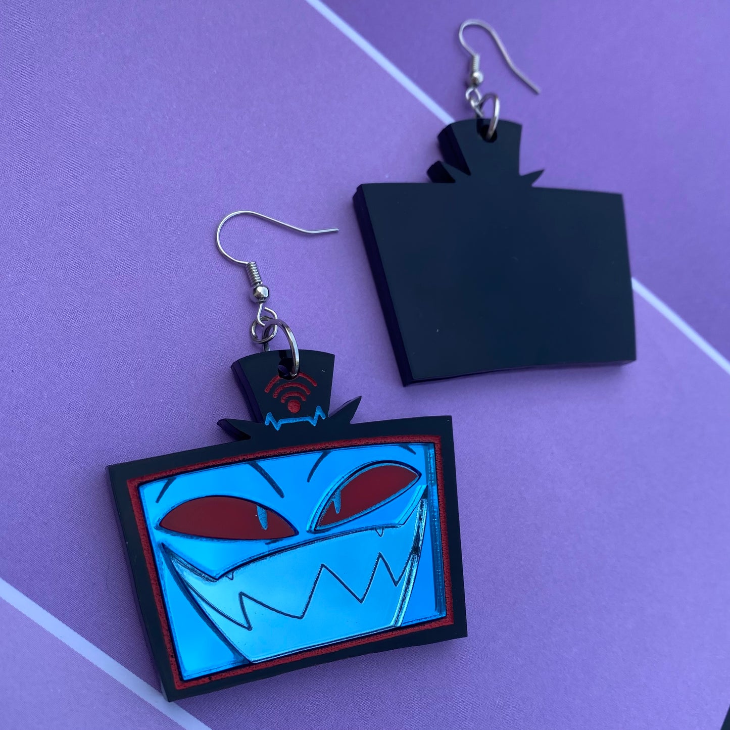 Hazbin Vox Mirrored Acrylic Earrings