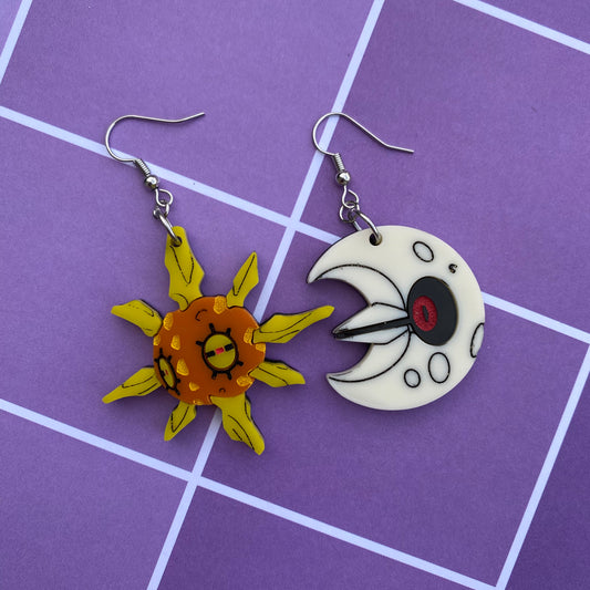 Solrock and Lunatone Acrylic Earrings