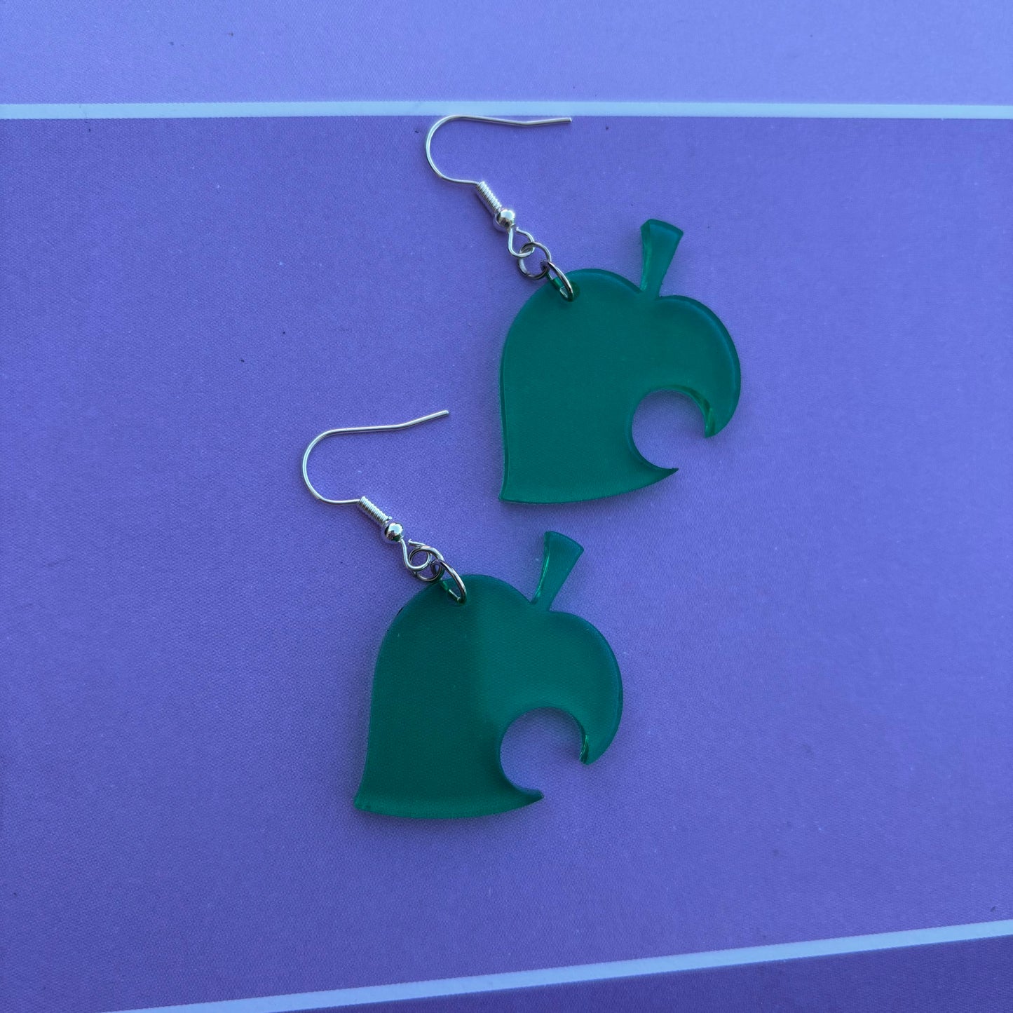 Animal Crossing Green Leaf Acrylic Earrings