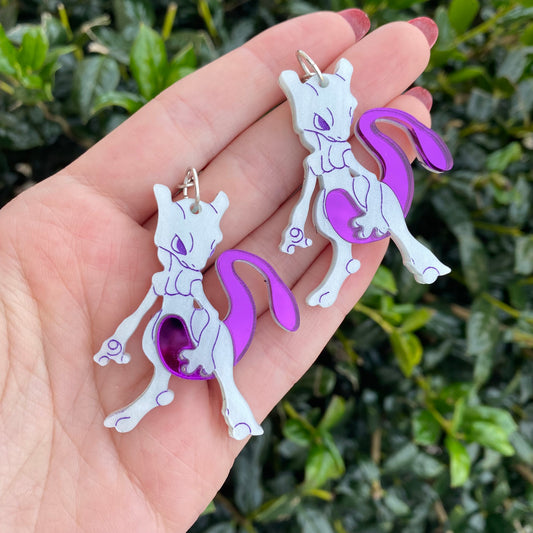 Mewtwo Acrylic Earrings