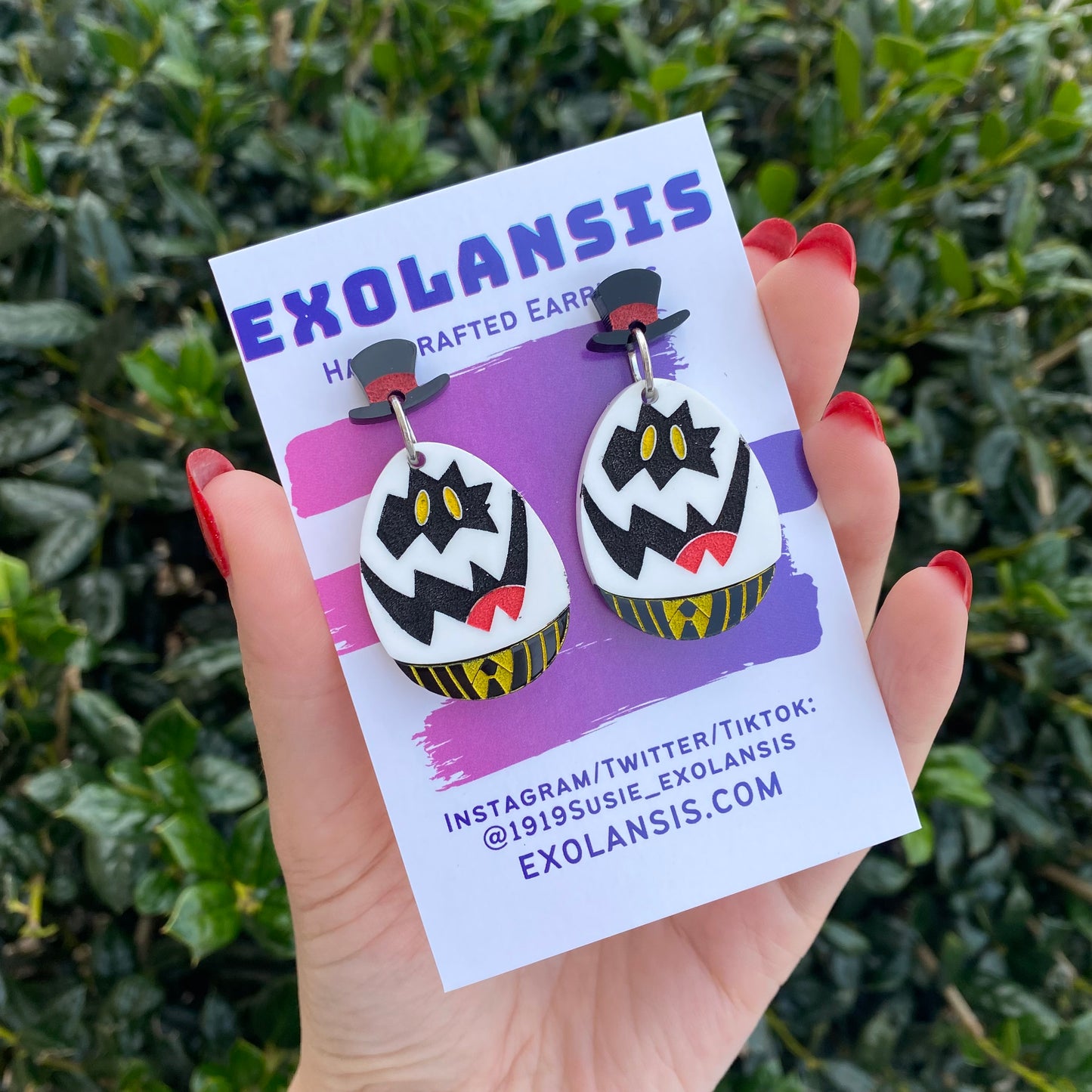 Hazbin Egg Bois Acrylic Stud Earrings