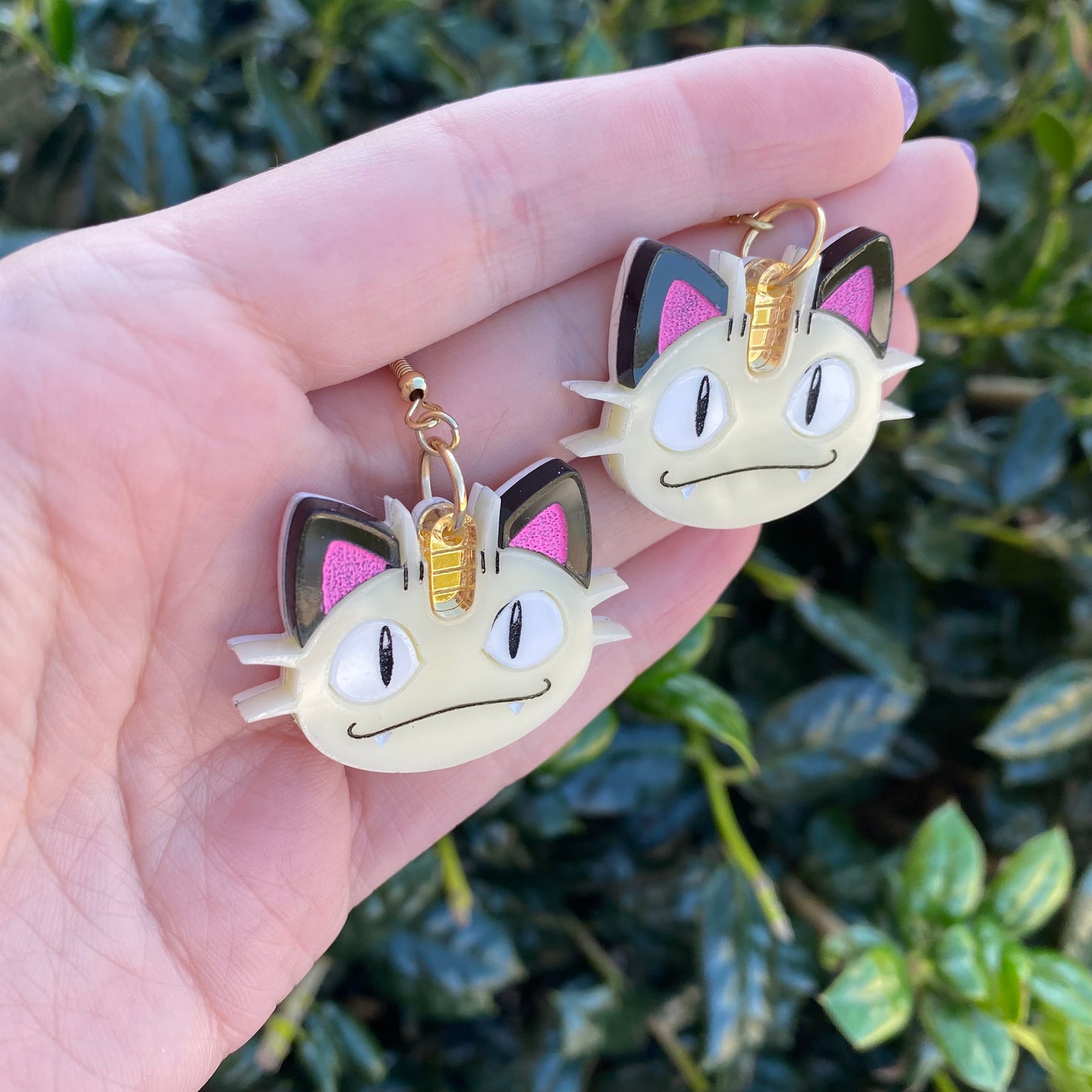 Meowth Acrylic Earrings