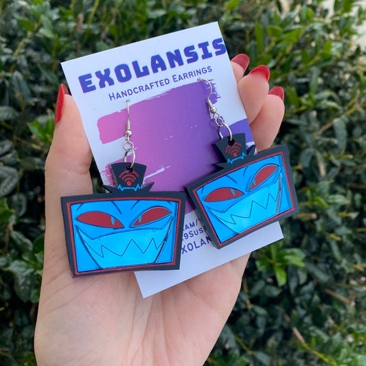 Hazbin Vox Mirrored Acrylic Earrings