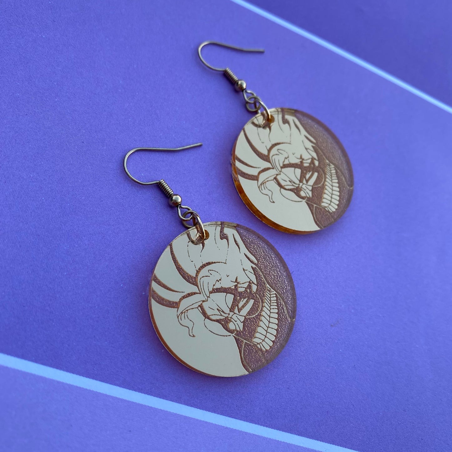 Dandadan Golden Okarun Kintama Acrylic Earrings