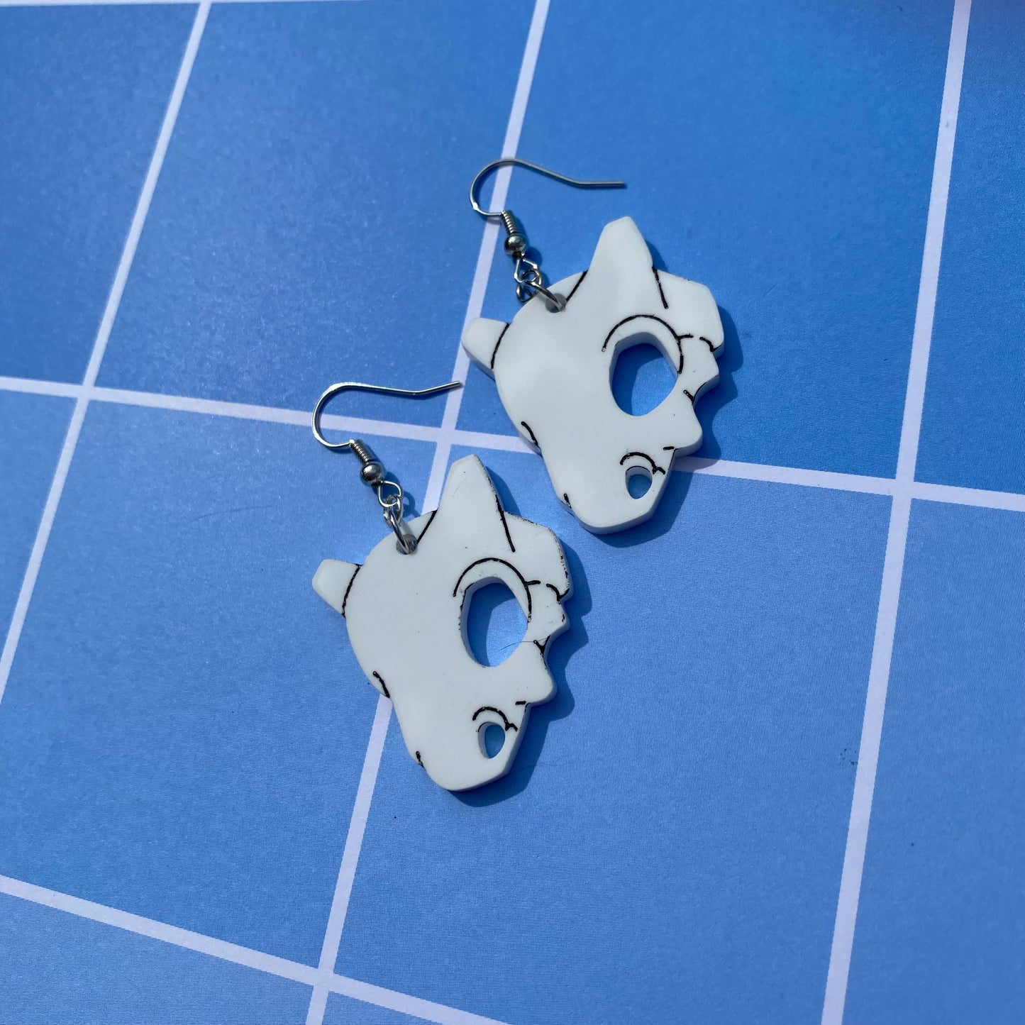 Cubone Skull Acrylic Earrings