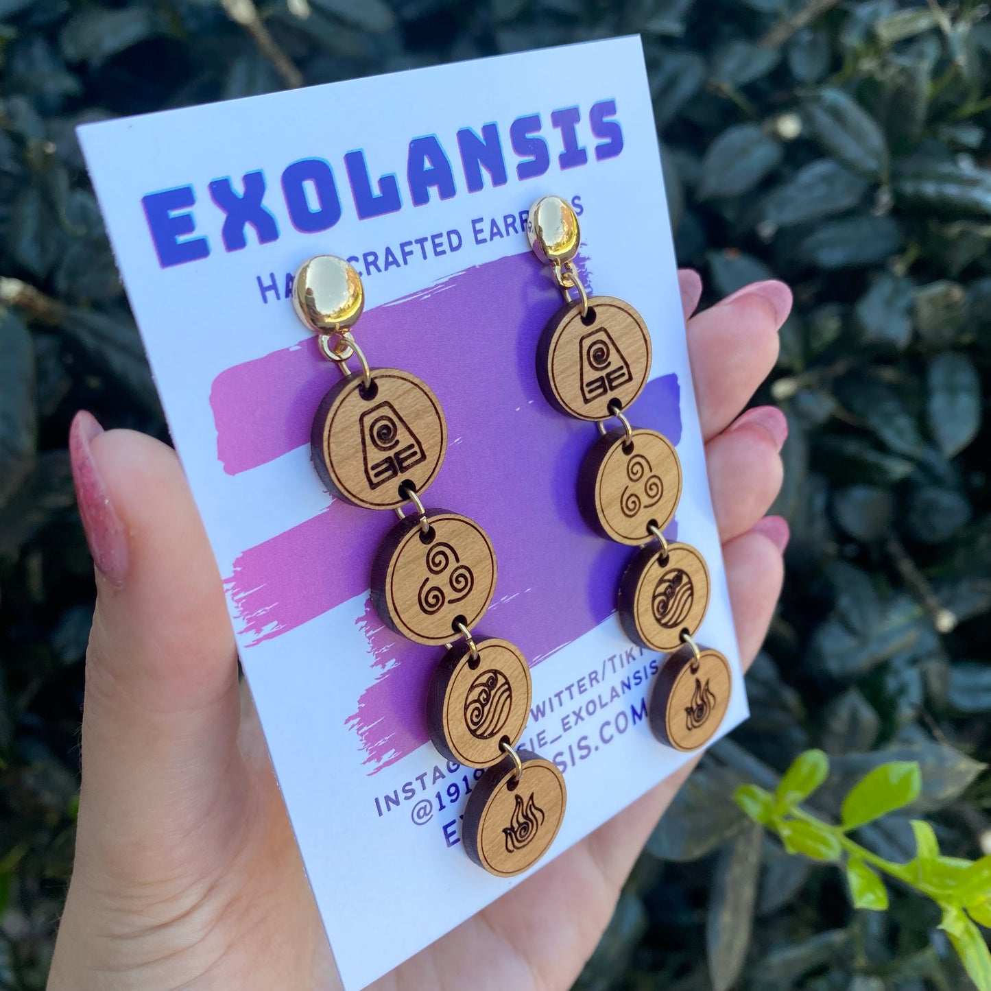 Elemental Chain Gold Stud Earrings