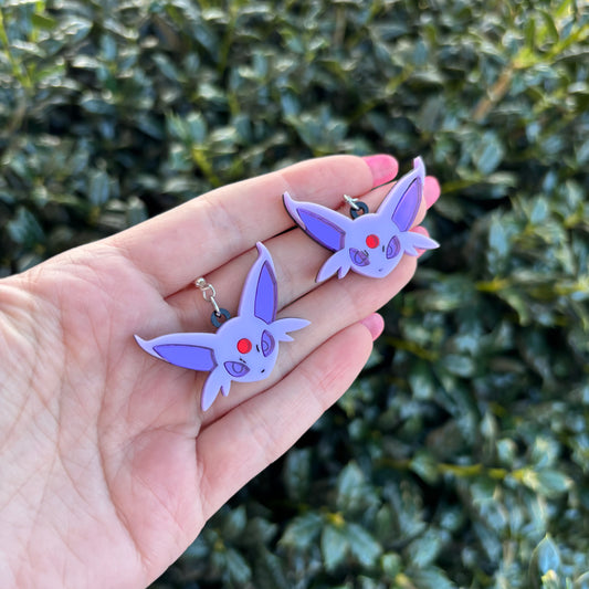 Espeon Head Acrylic Earrings