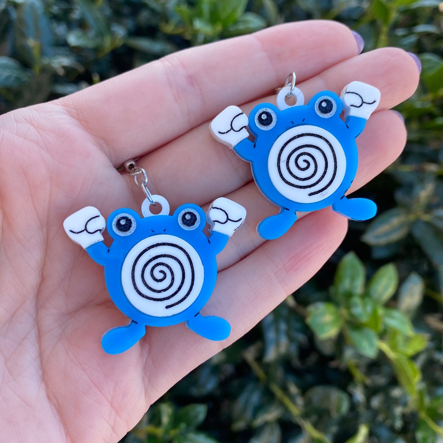 Poliwhirl Acrylic Earrings