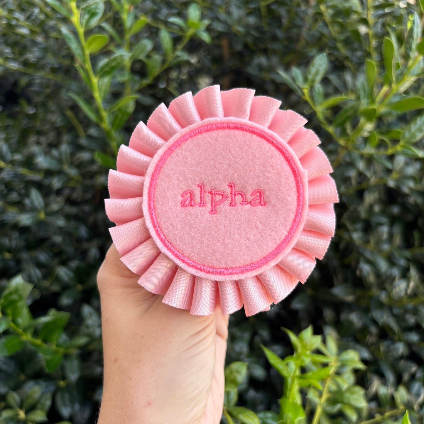 Cutie Pink Alpha Ribbon Rosette