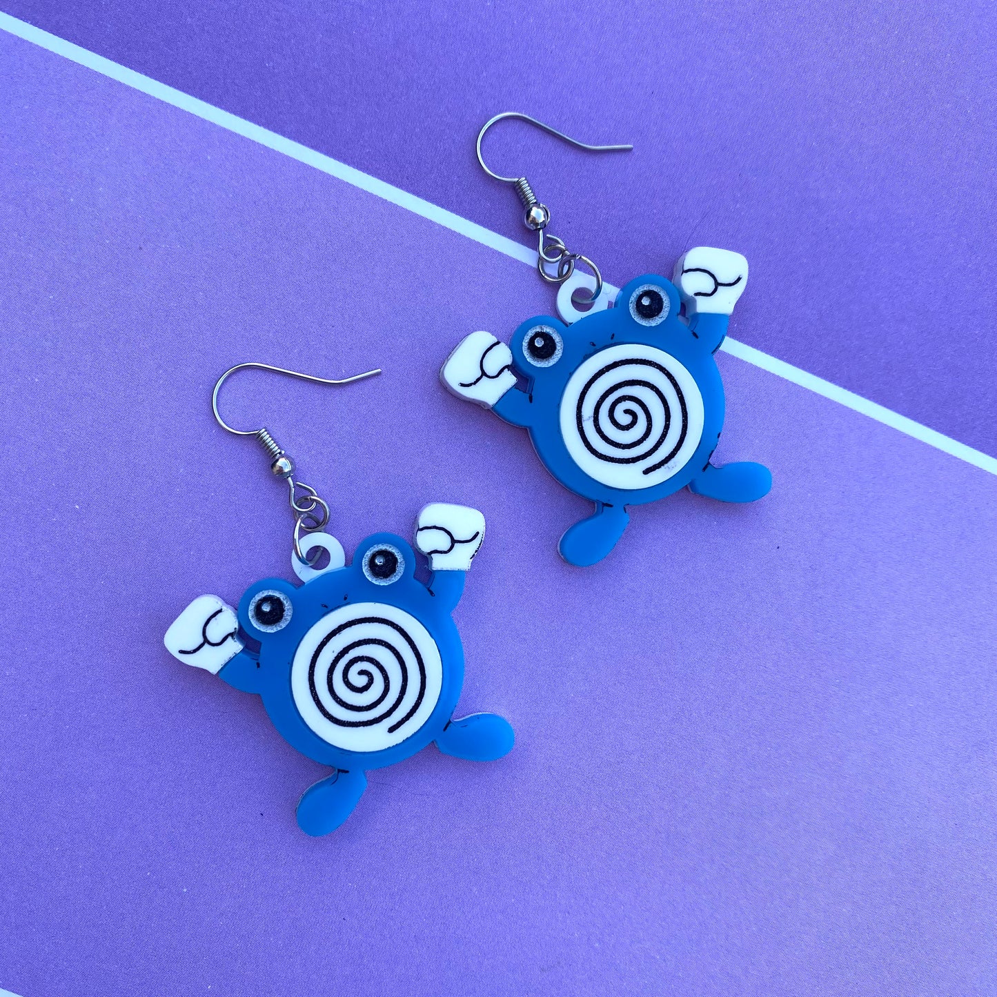 Poliwhirl Acrylic Earrings