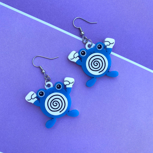 Poliwhirl Acrylic Earrings